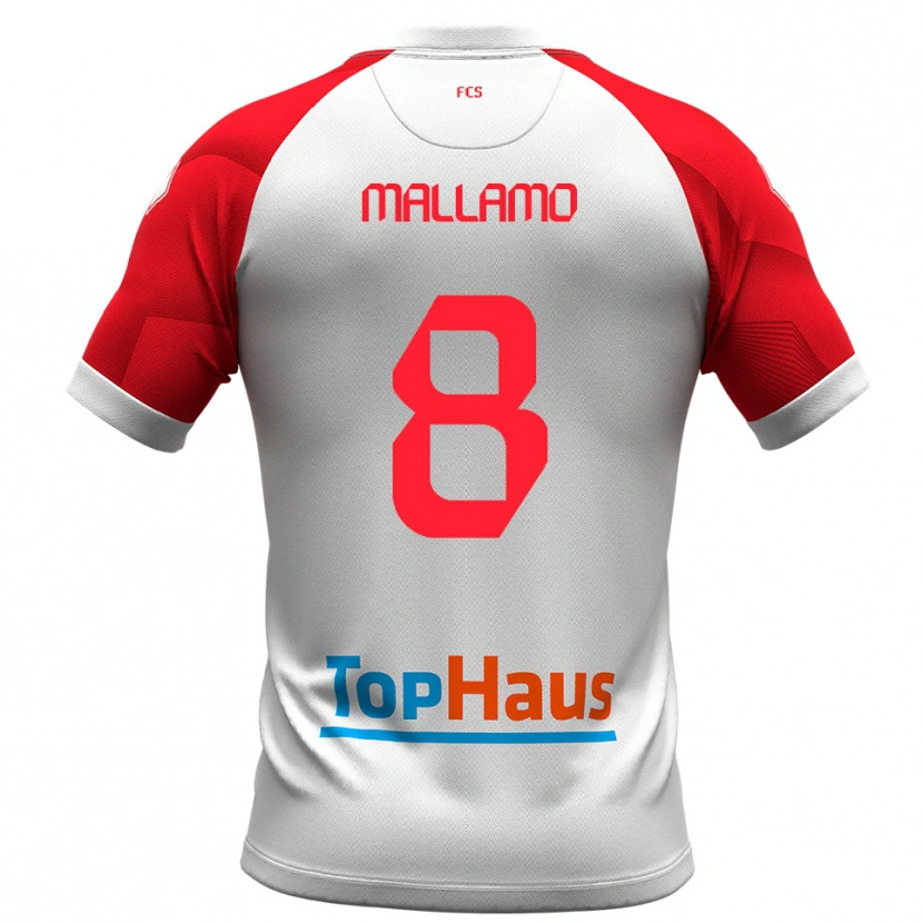 Danxen Heren Alessandro Mallamo #8 Wit Rood Thuisshirt Thuistenue 2025/26 T-Shirt België