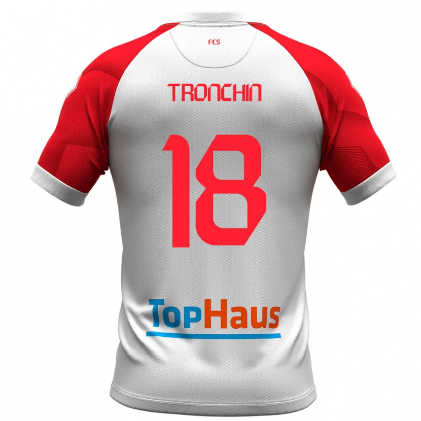 Danxen Heren Simone Tronchin #18 Wit Rood Thuisshirt Thuistenue 2025/26 T-Shirt België