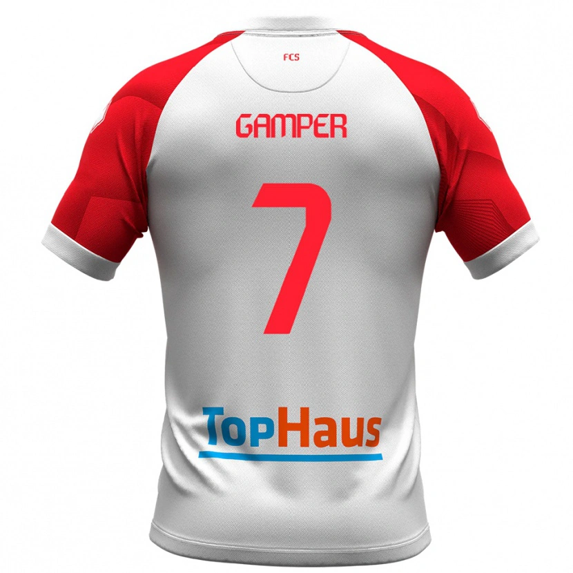 Danxen Heren Hannes Gamper #7 Wit Rood Thuisshirt Thuistenue 2025/26 T-Shirt België
