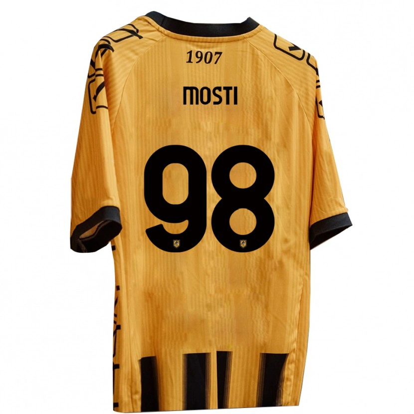 Danxen Heren Nicola Mosti #98 Geel Zwart Thuisshirt Thuistenue 2025/26 T-Shirt België