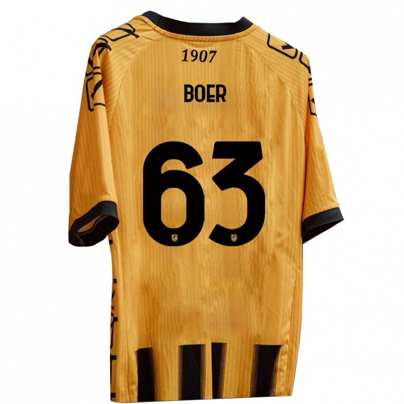 Danxen Heren Pietro Boer #63 Geel Zwart Thuisshirt Thuistenue 2025/26 T-Shirt België