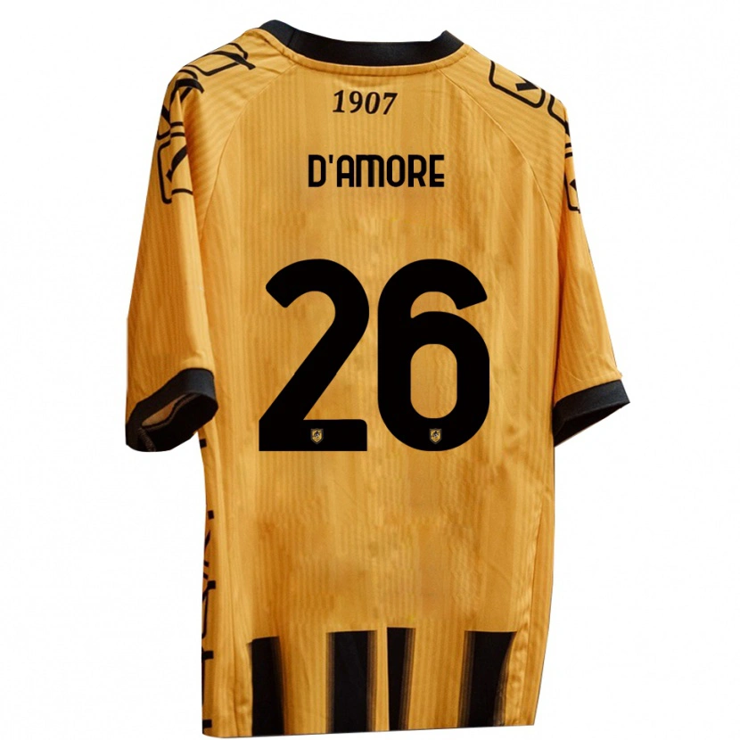 Danxen Heren Francesco D'amore #26 Geel Zwart Thuisshirt Thuistenue 2025/26 T-Shirt België