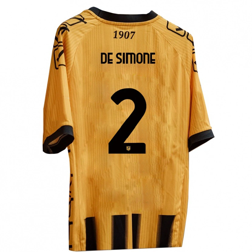 Danxen Heren Marco De Simone #2 Geel Zwart Thuisshirt Thuistenue 2025/26 T-Shirt België