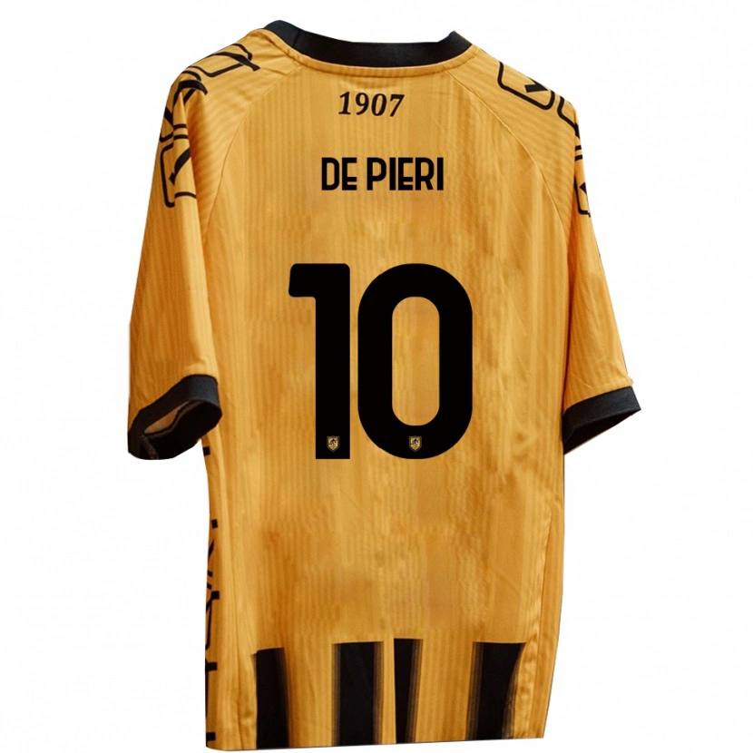Danxen Heren Giacomo De Pieri #10 Geel Zwart Thuisshirt Thuistenue 2025/26 T-Shirt België