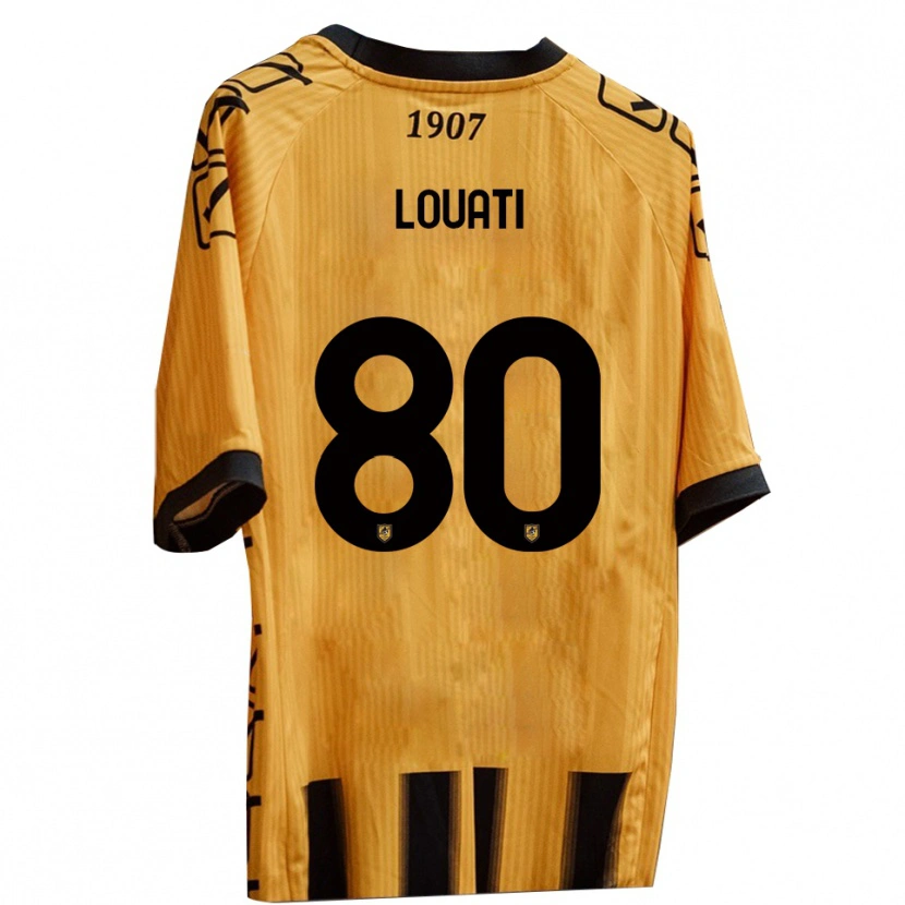 Danxen Heren Alessandro Louati #80 Geel Zwart Thuisshirt Thuistenue 2025/26 T-Shirt België