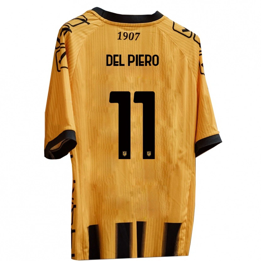 Danxen Heren Lorenzo Del Piero #11 Geel Zwart Thuisshirt Thuistenue 2025/26 T-Shirt België