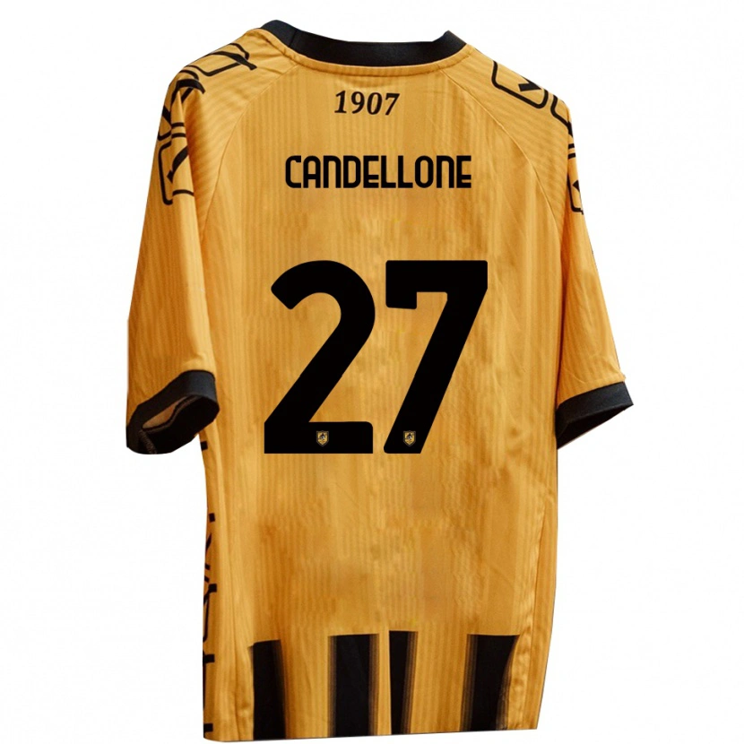 Danxen Heren Leonardo Candellone #27 Geel Zwart Thuisshirt Thuistenue 2025/26 T-Shirt België