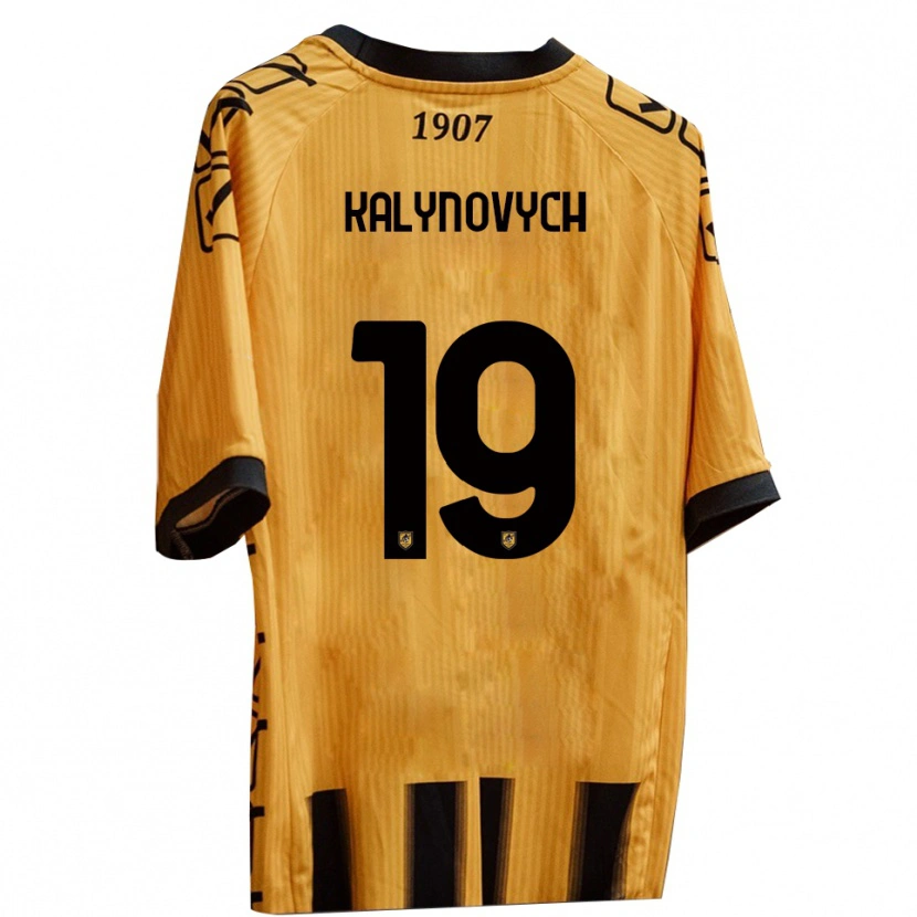 Danxen Heren Igor Kalynovych #19 Geel Zwart Thuisshirt Thuistenue 2025/26 T-Shirt België