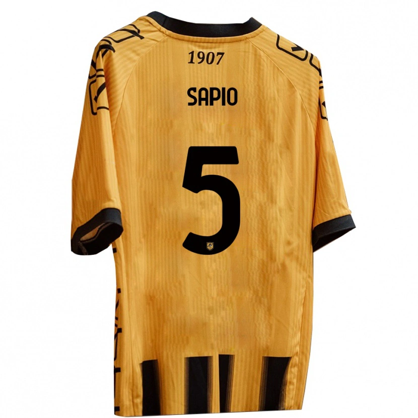 Danxen Heren Jacopo Sapio #5 Geel Zwart Thuisshirt Thuistenue 2025/26 T-Shirt België