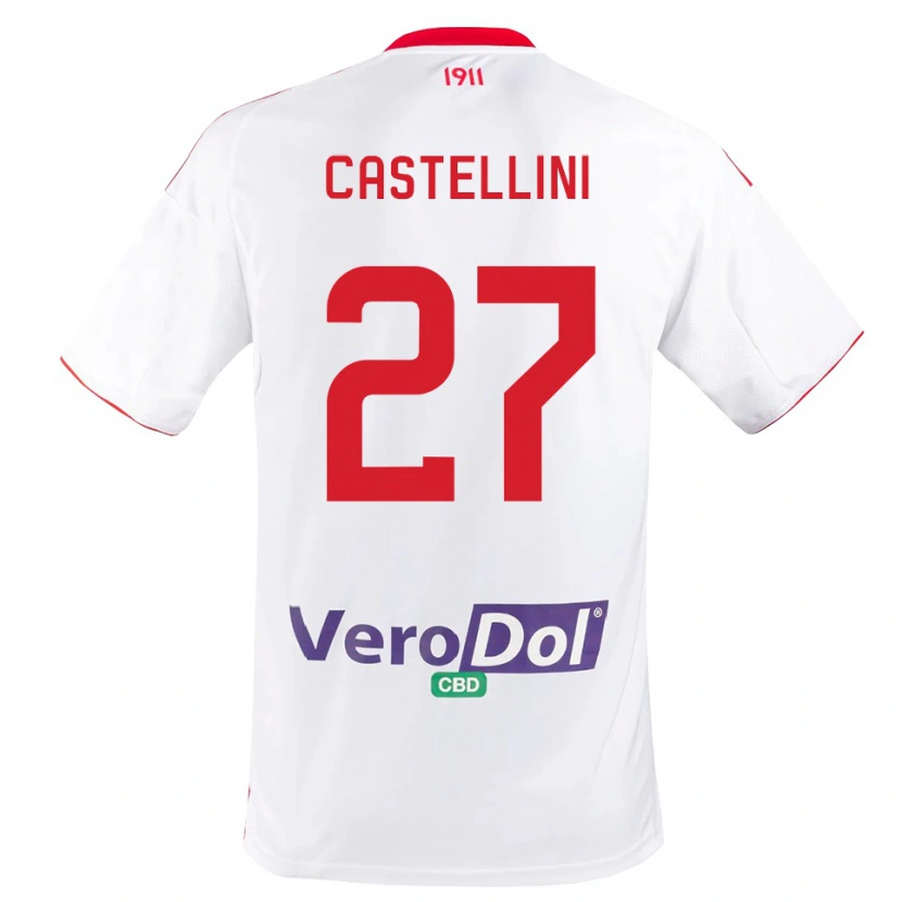 Danxen Heren Alessio Castellini #27 Wit Rood Thuisshirt Thuistenue 2025/26 T-Shirt België