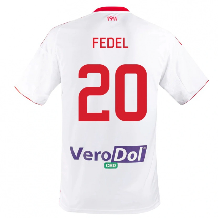 Danxen Heren Giacomo Fedel #20 Wit Rood Thuisshirt Thuistenue 2025/26 T-Shirt België