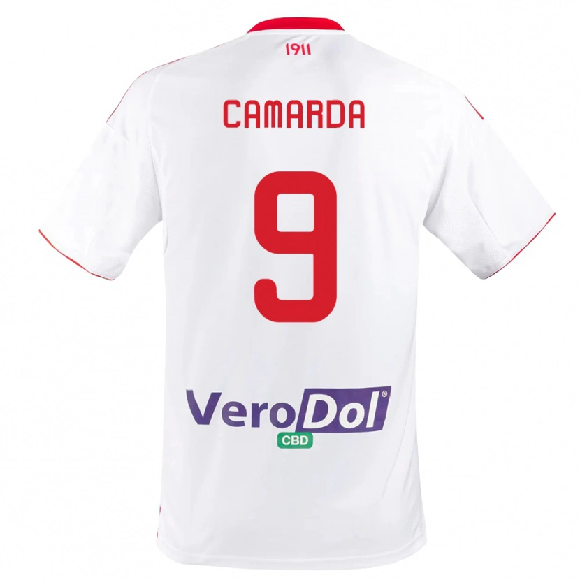 Danxen Heren Nicolò Camarda #9 Wit Rood Thuisshirt Thuistenue 2025/26 T-Shirt België