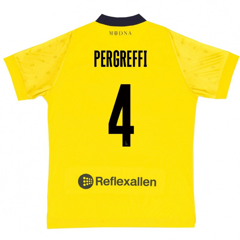 Danxen Heren Antonio Pergreffi #4 Geel Donkerblauw Thuisshirt Thuistenue 2025/26 T-Shirt België