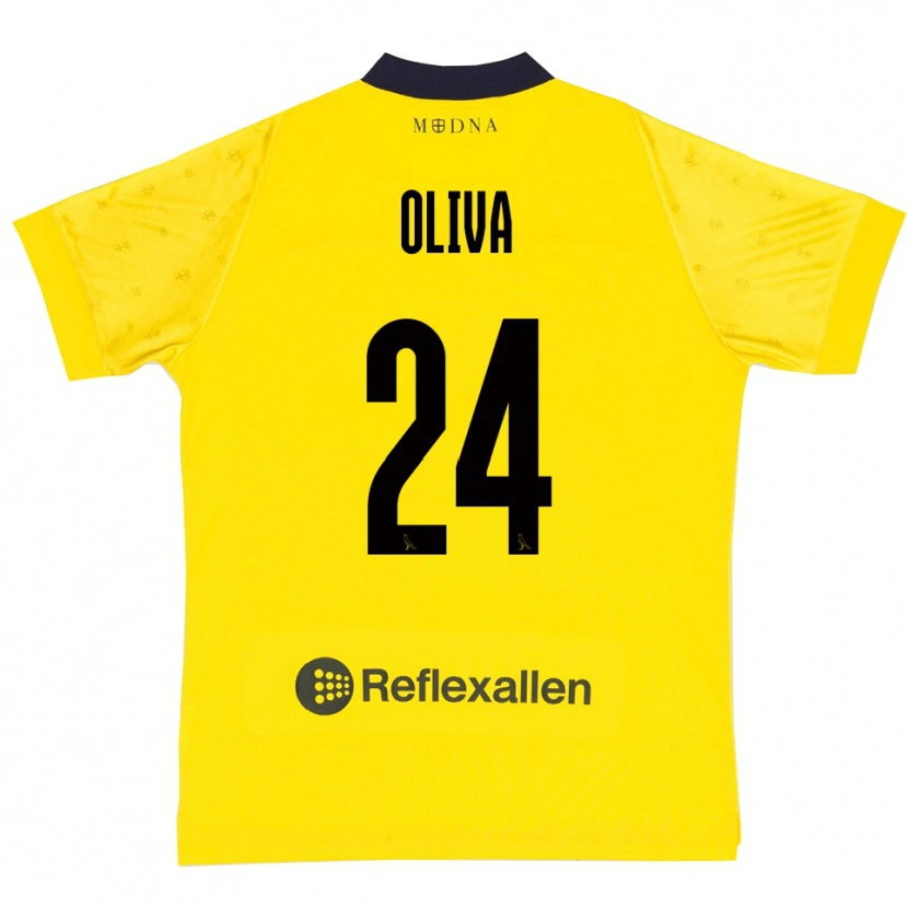 Danxen Heren Marco Oliva #24 Geel Donkerblauw Thuisshirt Thuistenue 2025/26 T-Shirt België
