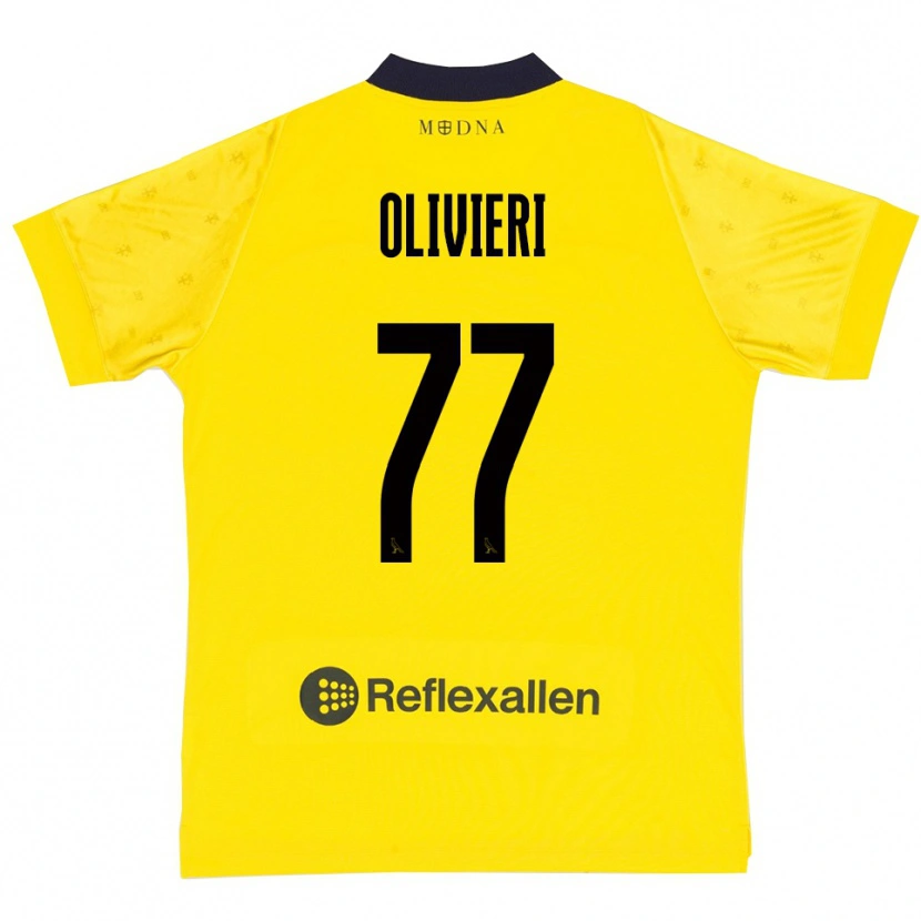 Danxen Heren Edoardo Olivieri #77 Geel Donkerblauw Thuisshirt Thuistenue 2025/26 T-Shirt België