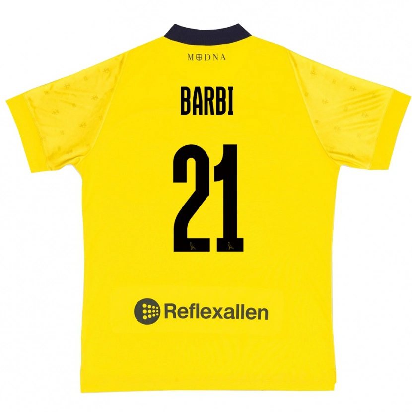 Danxen Heren Edoardo Barbi #21 Geel Donkerblauw Thuisshirt Thuistenue 2025/26 T-Shirt België