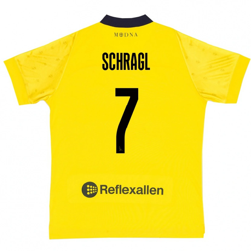Danxen Heren Jakob Schragl #7 Geel Donkerblauw Thuisshirt Thuistenue 2025/26 T-Shirt België