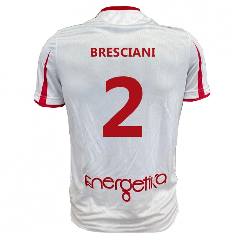 Danxen Heren Nicola Bresciani #2 Wit Rood Thuisshirt Thuistenue 2025/26 T-Shirt België