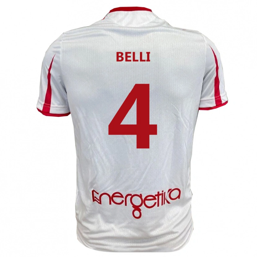 Danxen Heren Francesco Belli #4 Wit Rood Thuisshirt Thuistenue 2025/26 T-Shirt België