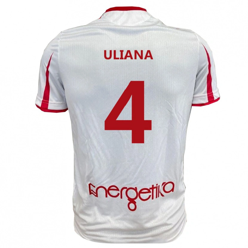 Danxen Heren Gabriele Uliana #4 Wit Rood Thuisshirt Thuistenue 2025/26 T-Shirt België