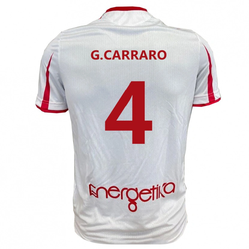 Danxen Heren Giulio Carraro #4 Wit Rood Thuisshirt Thuistenue 2025/26 T-Shirt België
