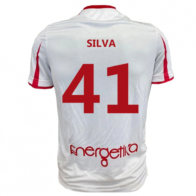 Danxen Heren Jonathan Silva #41 Wit Rood Thuisshirt Thuistenue 2025/26 T-Shirt België