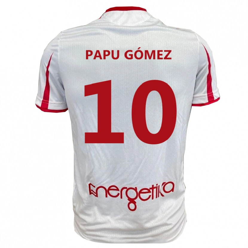 Danxen Heren Papu Gómez #10 Wit Rood Thuisshirt Thuistenue 2025/26 T-Shirt België