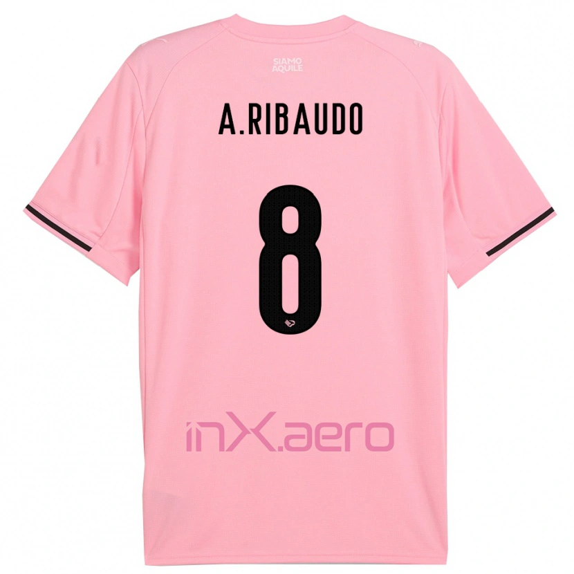 Danxen Heren Alessandro Ribaudo #8 Roze Zwart Thuisshirt Thuistenue 2025/26 T-Shirt België