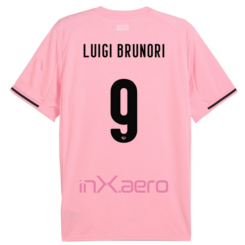 Danxen Heren Matteo Luigi Brunori #9 Roze Zwart Thuisshirt Thuistenue 2025/26 T-Shirt België