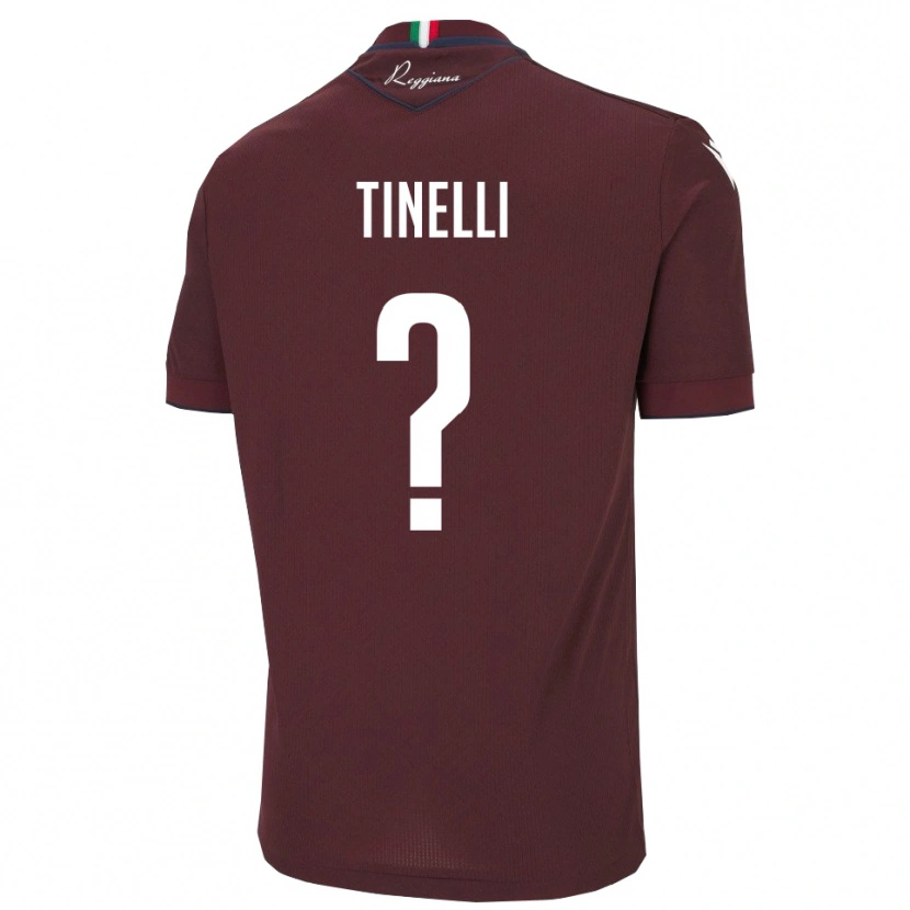 Danxen Heren Tinelli Chiara #0 Bourgondië Wit Thuisshirt Thuistenue 2025/26 T-Shirt België