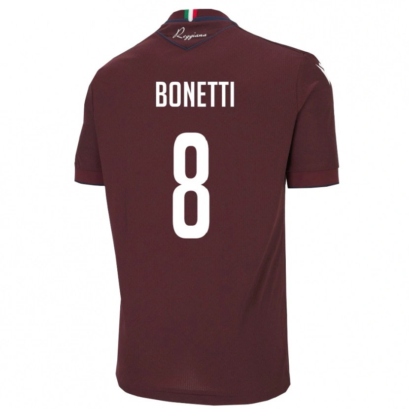 Danxen Heren Simone Bonetti #8 Bourgondië Wit Thuisshirt Thuistenue 2025/26 T-Shirt België