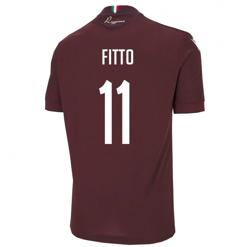 Danxen Heren Gabriele Fitto #11 Bourgondië Wit Thuisshirt Thuistenue 2025/26 T-Shirt België