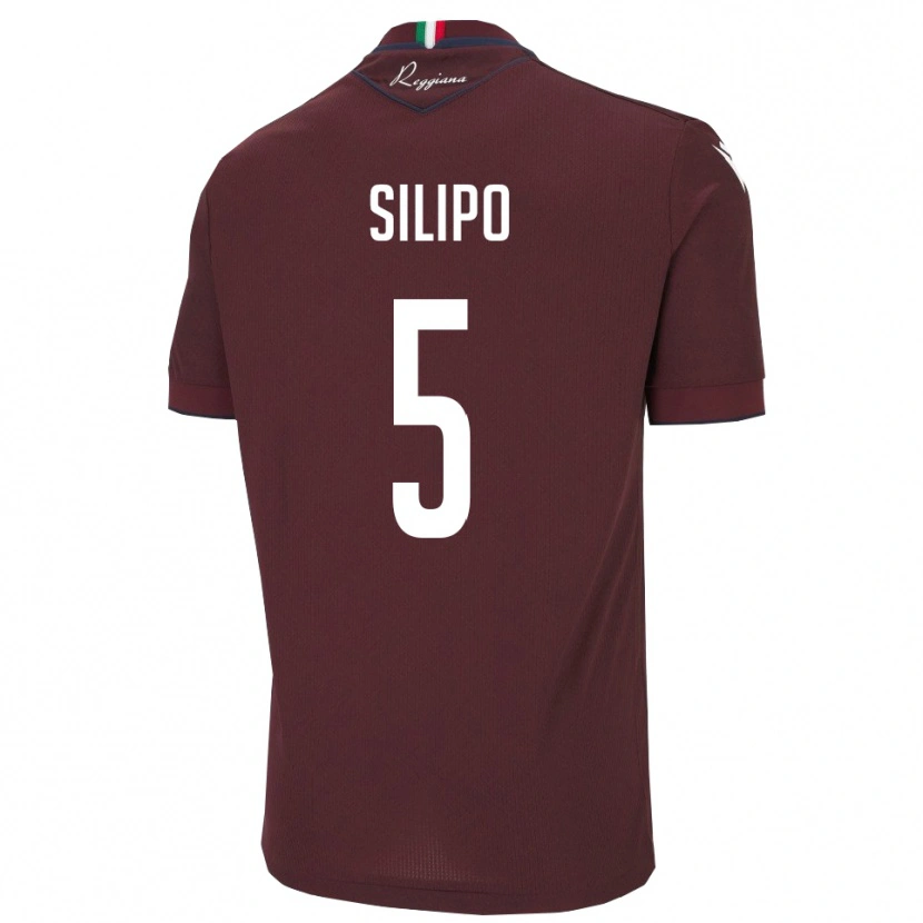 Danxen Heren Alessandro Silipo #5 Bourgondië Wit Thuisshirt Thuistenue 2025/26 T-Shirt België