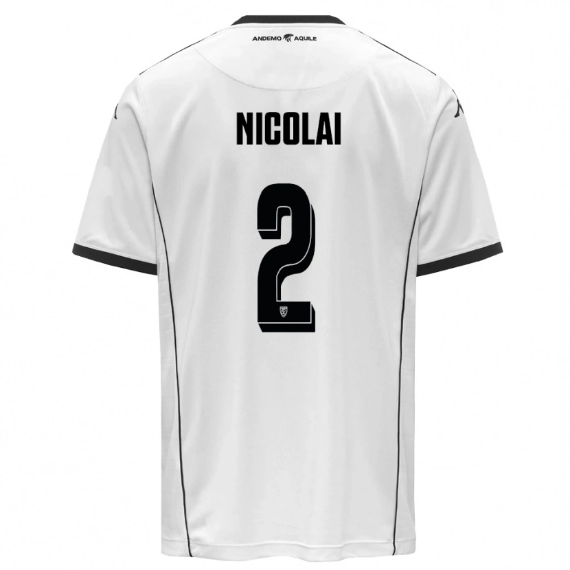 Danxen Heren Gabriele Nicolai #2 Wit Zwart Thuisshirt Thuistenue 2025/26 T-Shirt België