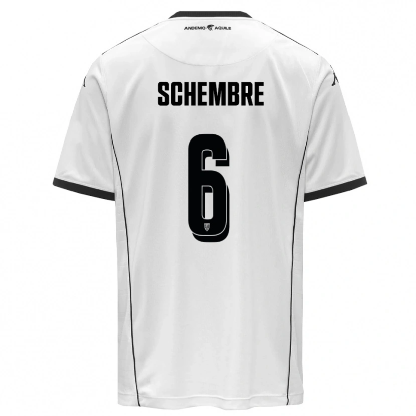 Danxen Heren Emanuele Schembre #6 Wit Zwart Thuisshirt Thuistenue 2025/26 T-Shirt België
