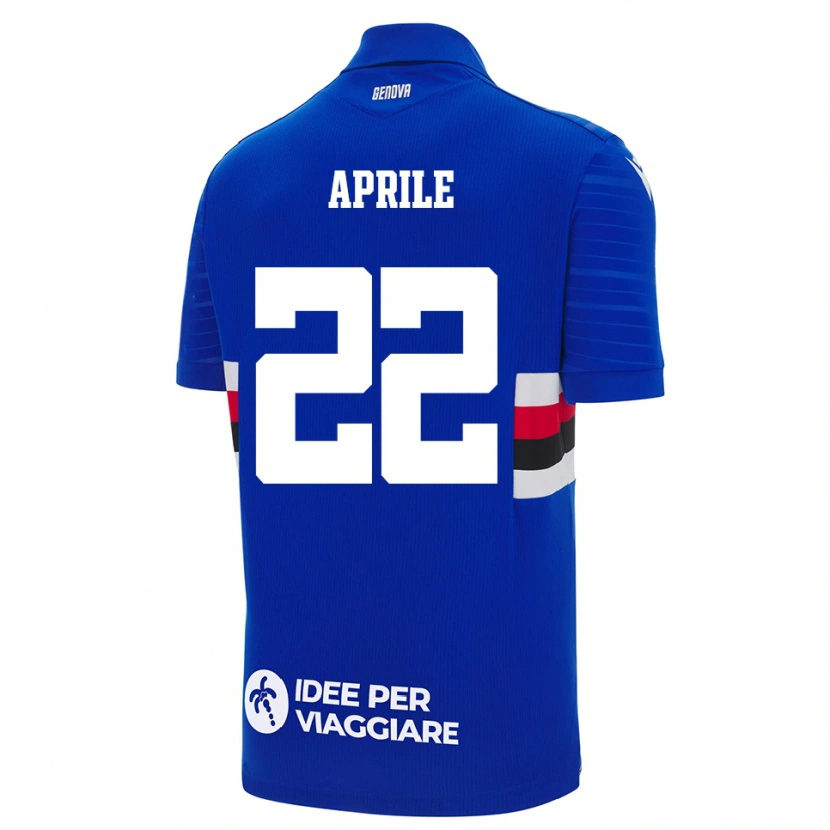 Danxen Heren Roberta Aprile #22 Blauw Wit Thuisshirt Thuistenue 2025/26 T-Shirt België