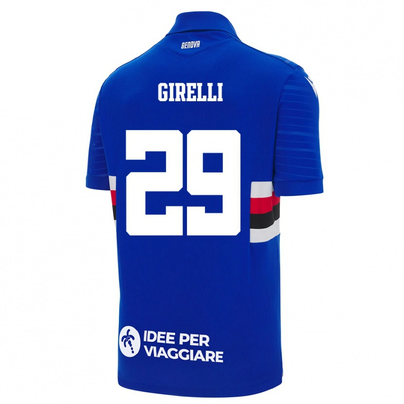 Danxen Heren Stefano Girelli #29 Blauw Wit Thuisshirt Thuistenue 2025/26 T-Shirt België