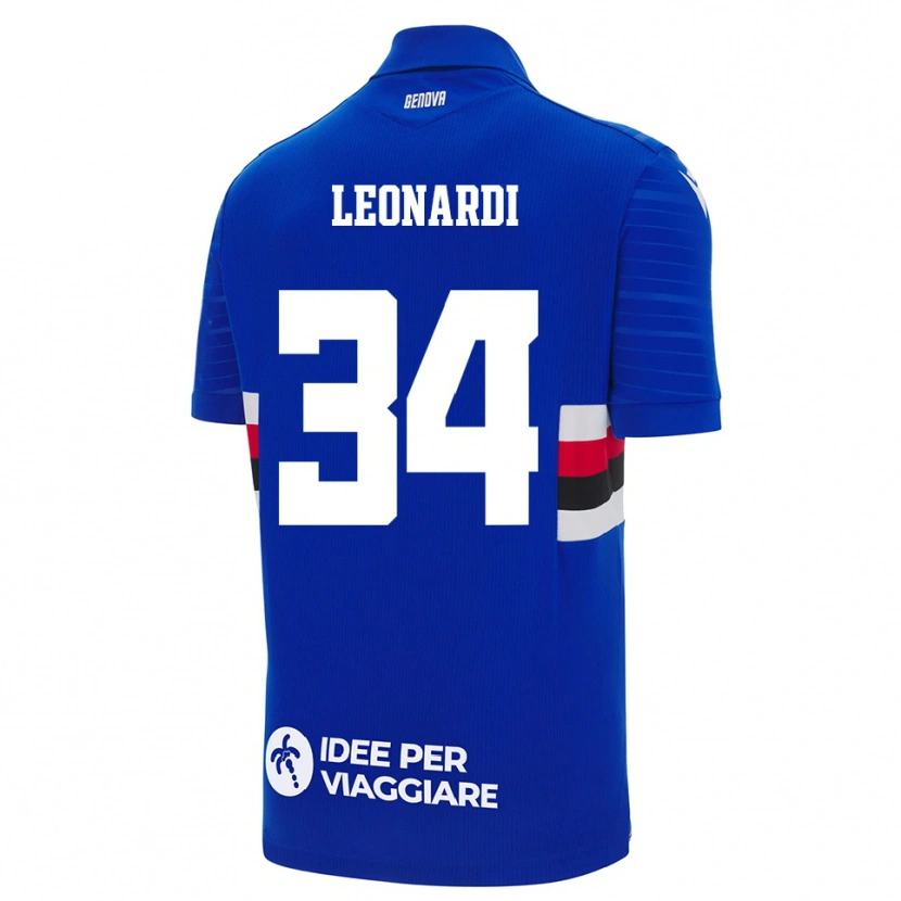 Danxen Heren Simone Leonardi #34 Blauw Wit Thuisshirt Thuistenue 2025/26 T-Shirt België
