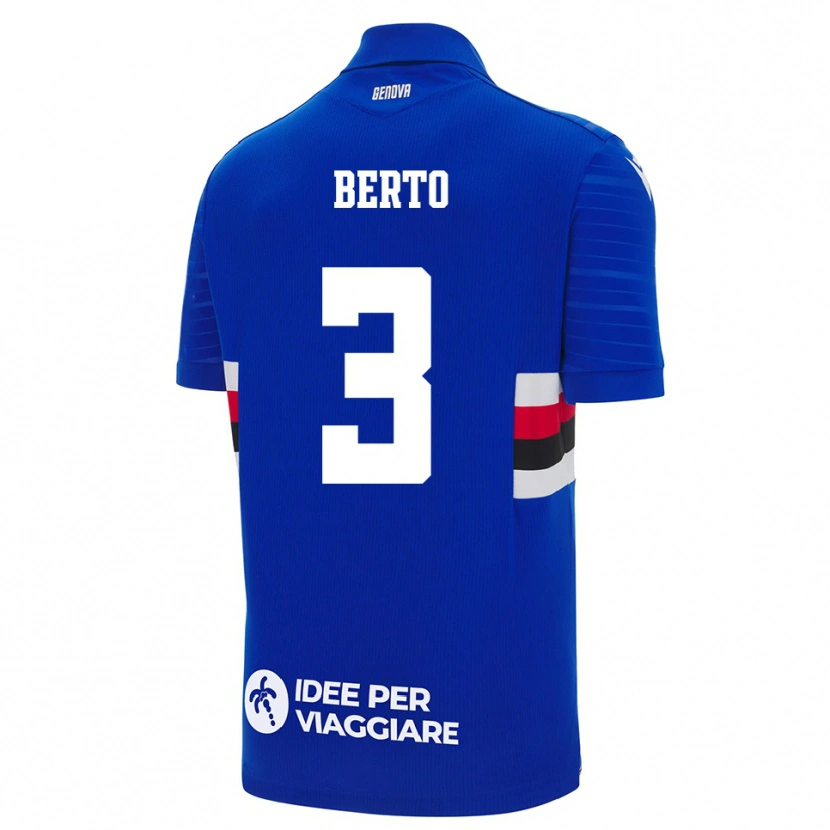 Danxen Heren Nicolò Berto #3 Blauw Wit Thuisshirt Thuistenue 2025/26 T-Shirt België