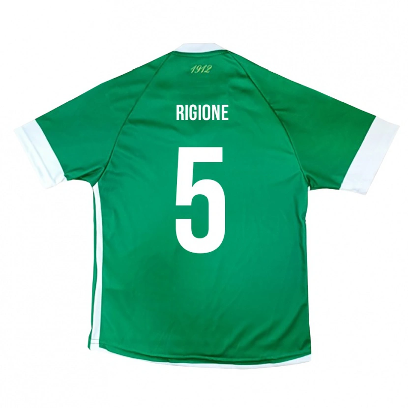 Danxen Heren Michele Rigione #5 Groen Wit Thuisshirt Thuistenue 2025/26 T-Shirt België