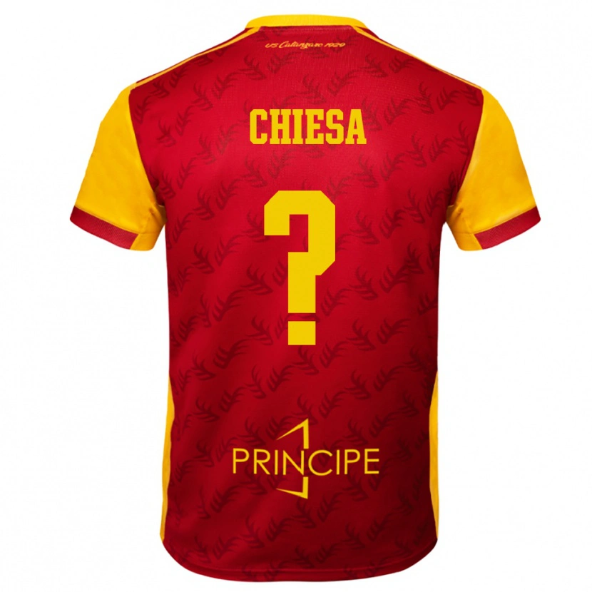 Danxen Heren Riccardo Chiesa #0 Geel Rood Thuisshirt Thuistenue 2025/26 T-Shirt België