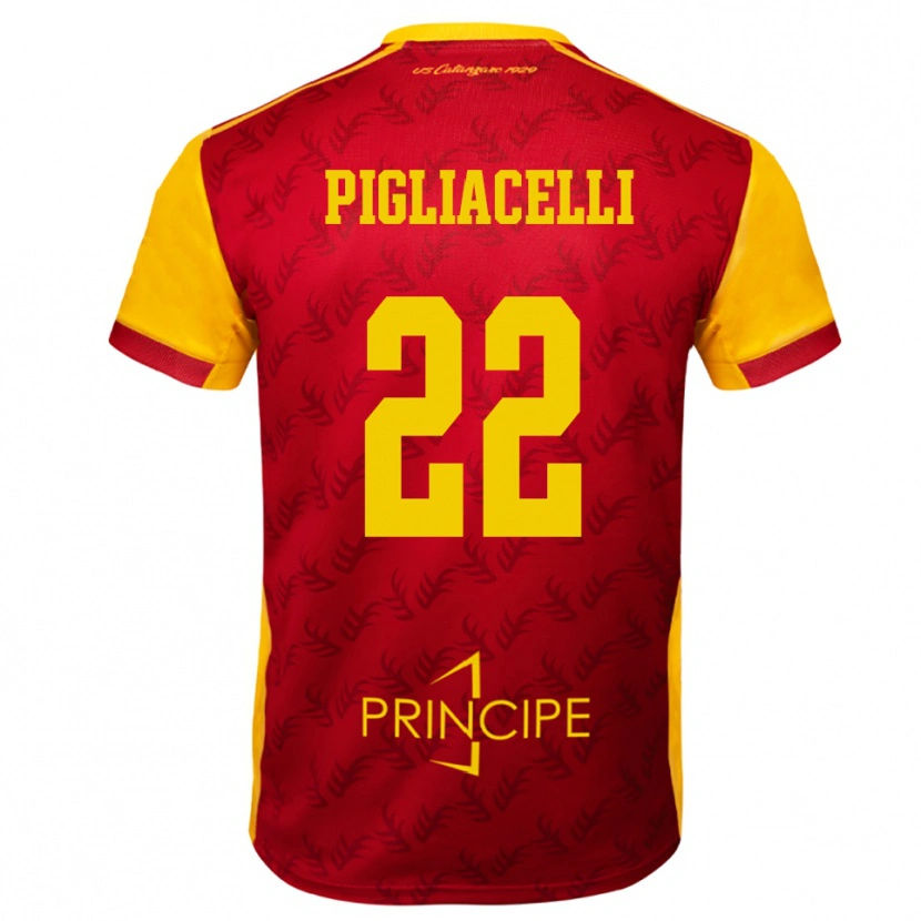Danxen Heren Mirko Pigliacelli #22 Geel Rood Thuisshirt Thuistenue 2025/26 T-Shirt België