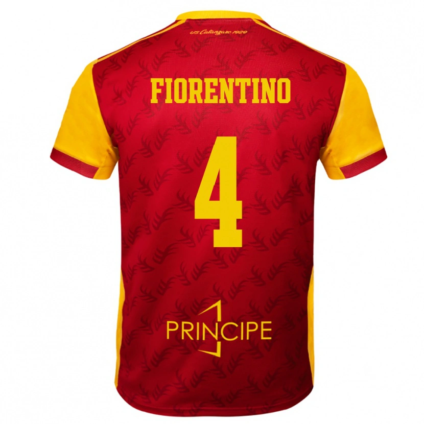 Danxen Heren Carlo Fiorentino #4 Geel Rood Thuisshirt Thuistenue 2025/26 T-Shirt België