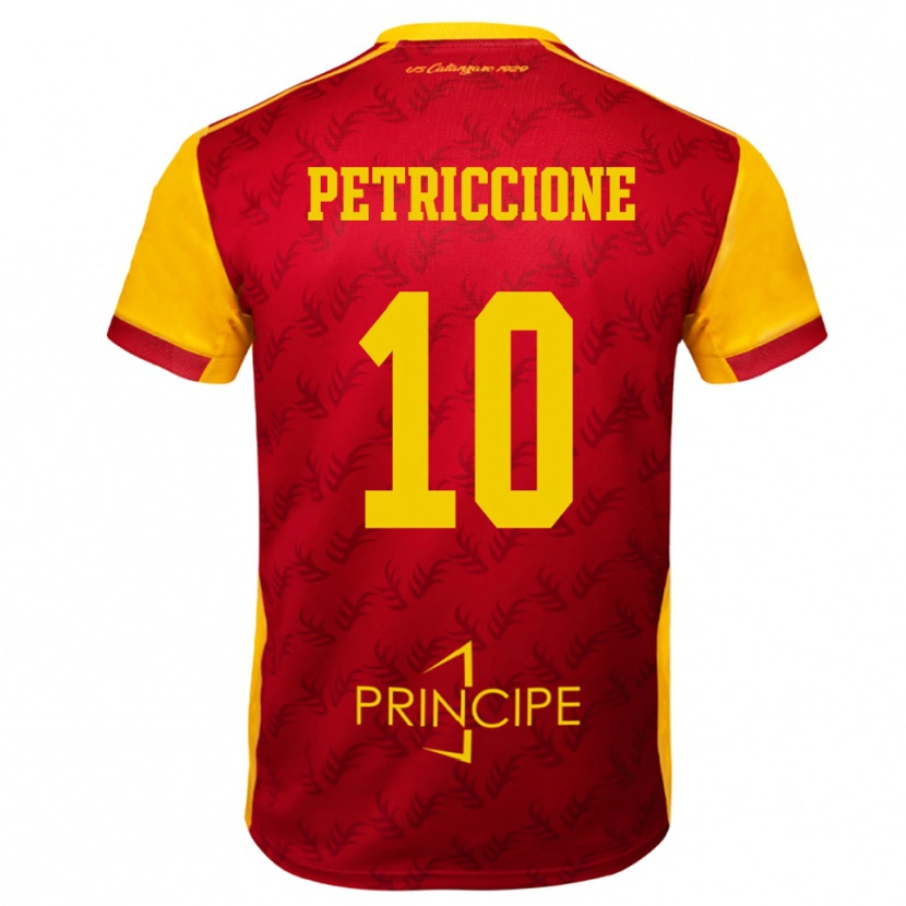 Danxen Heren Jacopo Petriccione #10 Geel Rood Thuisshirt Thuistenue 2025/26 T-Shirt België