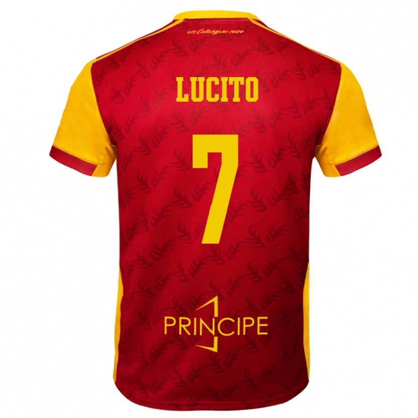 Danxen Heren Adriano Lucito #7 Geel Rood Thuisshirt Thuistenue 2025/26 T-Shirt België