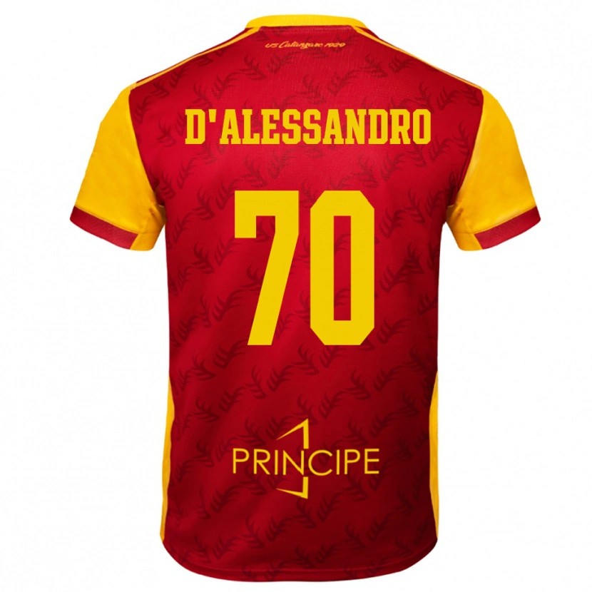 Danxen Heren Marco D'alessandro #70 Geel Rood Thuisshirt Thuistenue 2025/26 T-Shirt België
