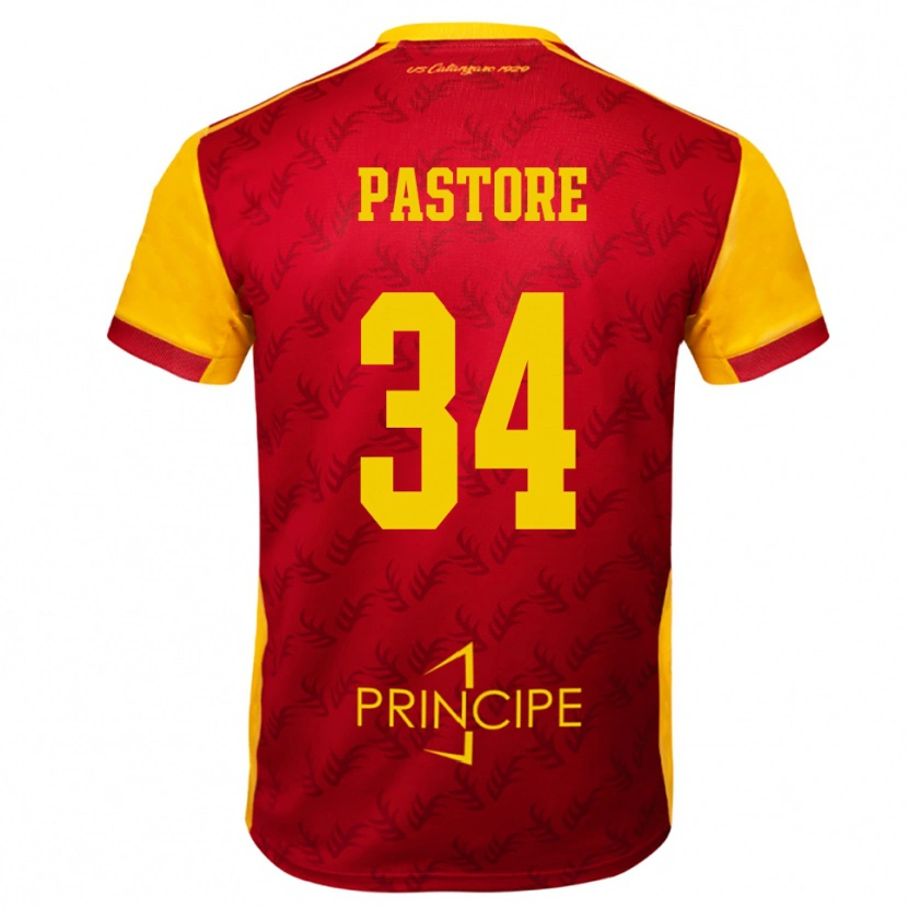 Danxen Heren Federico Pastore #34 Geel Rood Thuisshirt Thuistenue 2025/26 T-Shirt België
