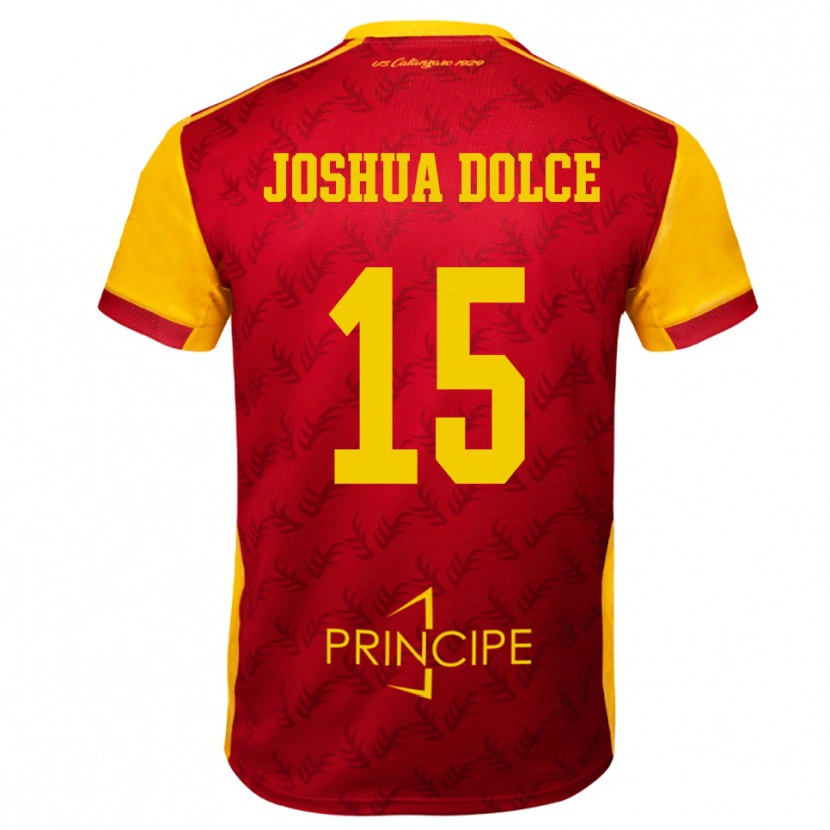 Danxen Heren Dave Joshua Dolce #15 Geel Rood Thuisshirt Thuistenue 2025/26 T-Shirt België