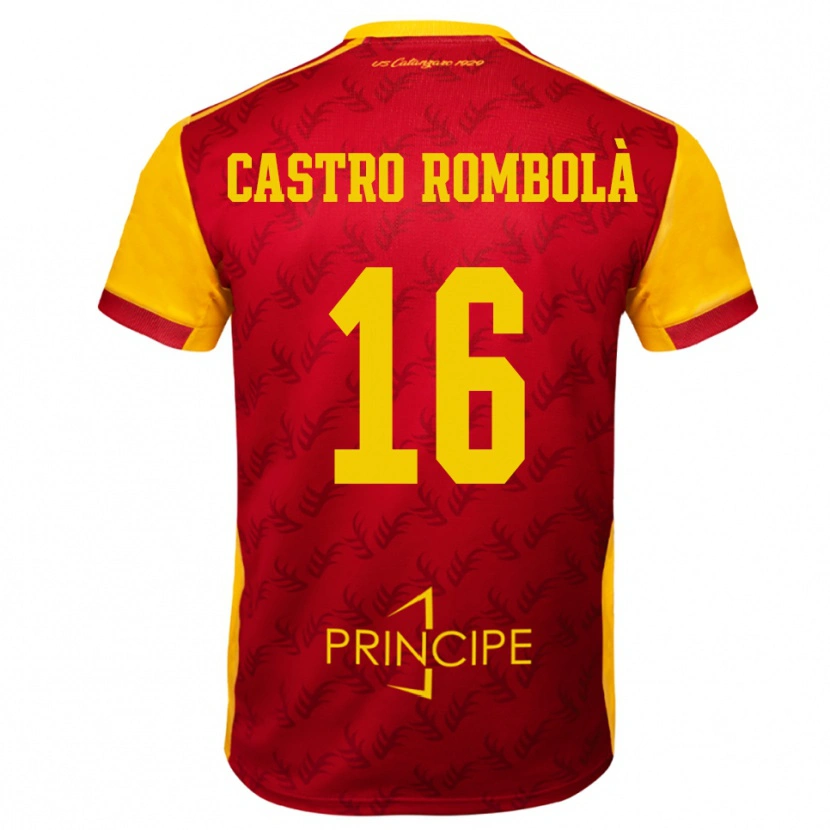 Danxen Heren Carlo Castro Rombolà #16 Geel Rood Thuisshirt Thuistenue 2025/26 T-Shirt België