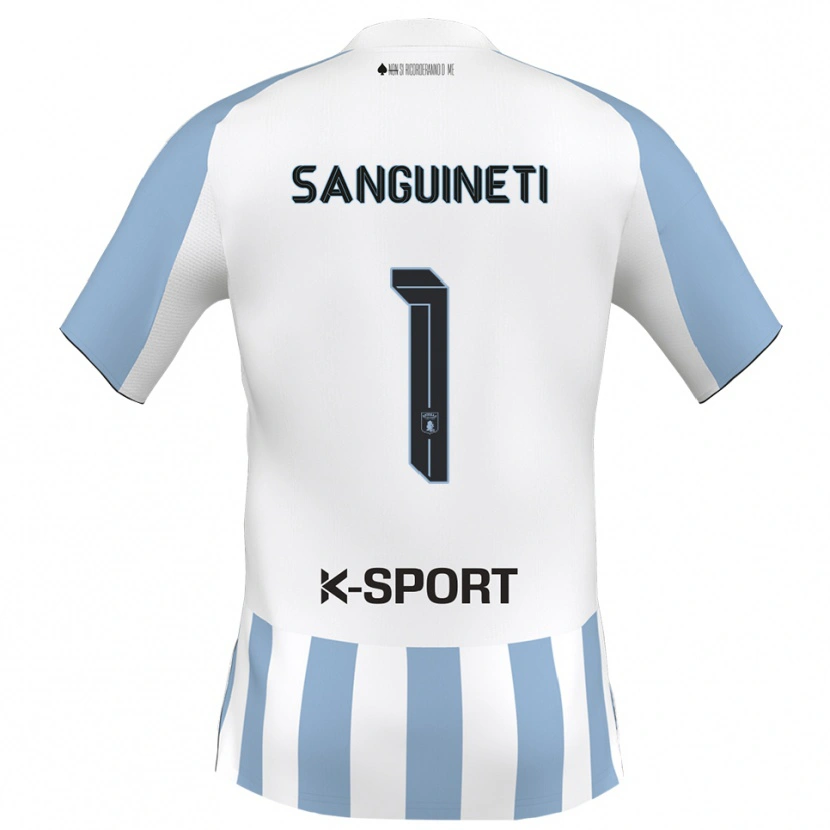 Danxen Heren Michele Sanguineti #1 Wit Hemelsblauw Thuisshirt Thuistenue 2025/26 T-Shirt België